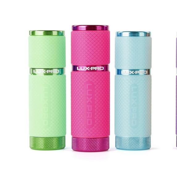 LUXPRO Bright 40 Lumen Gels LED Flashlight - Features Fun Colors and Glow-in-the-Dark Rubber Grip With a Matching Wrist Lanyard - Batteries Included - Pack of 3 - Pink, Green, Teal