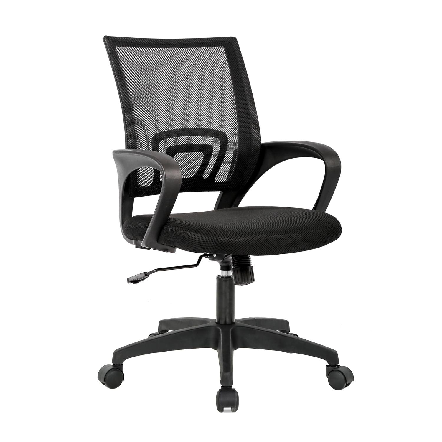 Black Mesh Ergonomic Executive Swivel Office Chair with Fixed Arms