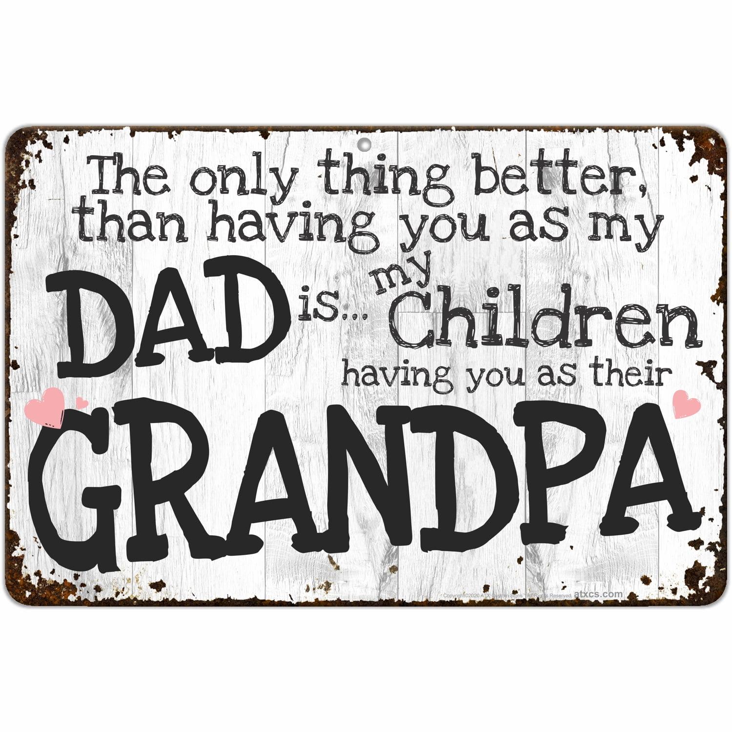 Modern Rectangular Aluminum Dad and Grandpa Sign