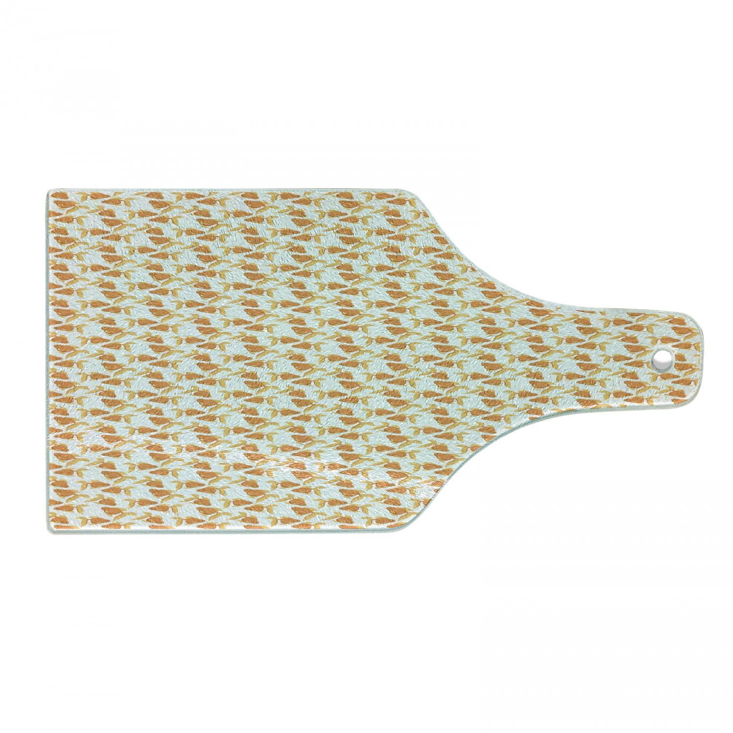 Ambesonne Ambesonne Goldfish Tempered Glass Cutting Board Exotic Aquarium Orange Orange Pale Orange