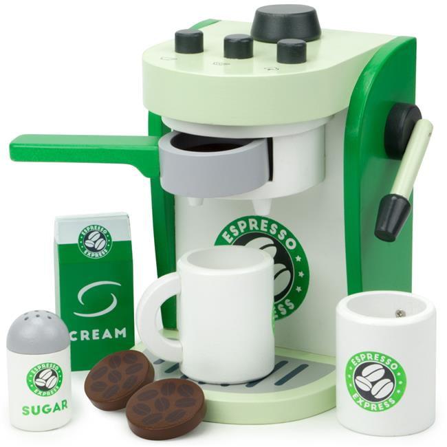 Natural Wood Espresso Maker Playset with Accessories