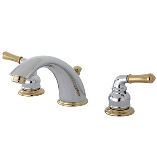 Kingston Brass KB964 Kingston Brass Magellan Two-Handle 3-Hole Deck Mount Widespread Bathroom Faucet with Retail Pop-Up Drain