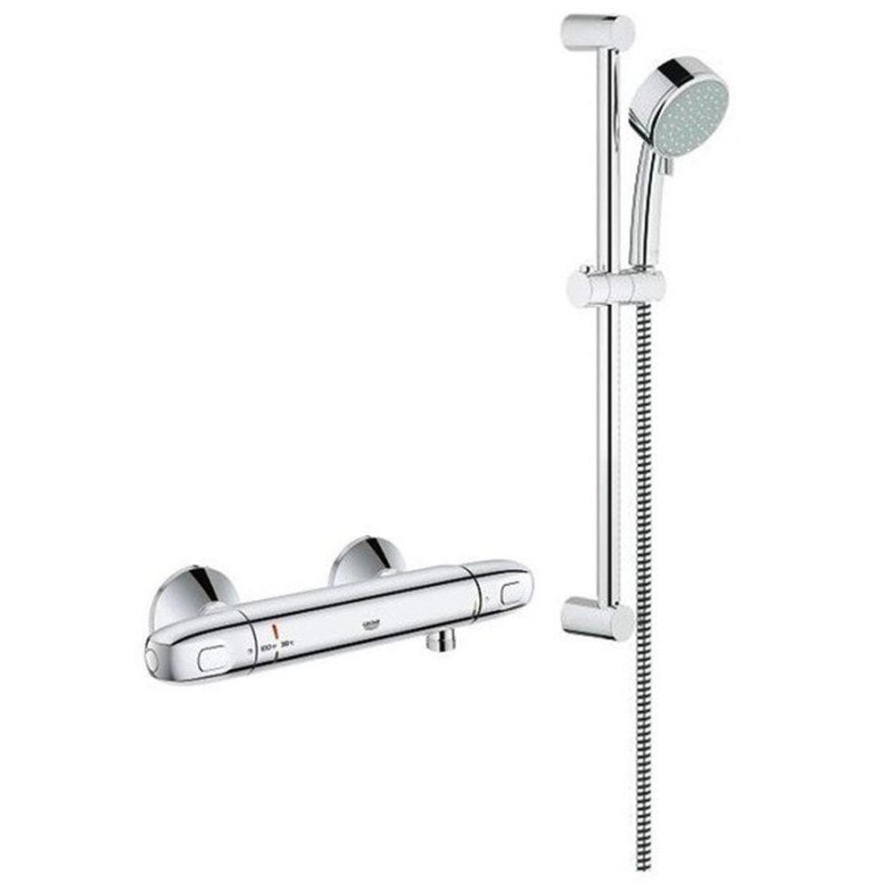 Modern Chrome Adjustable Height Shower System with Multi-Spray Options