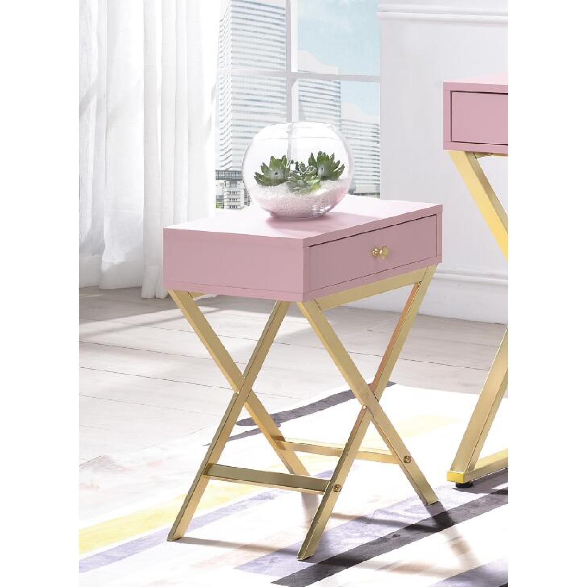 Keyes Cross Legs End Table with Storage