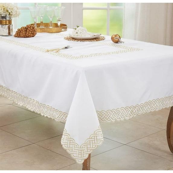 Saro Tablecloth With Braid Embroidery