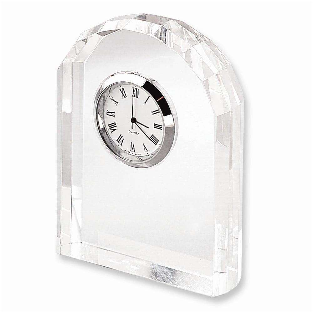 Contemporary Home Living 3.75" Optic Crystal Semi Circular Clock