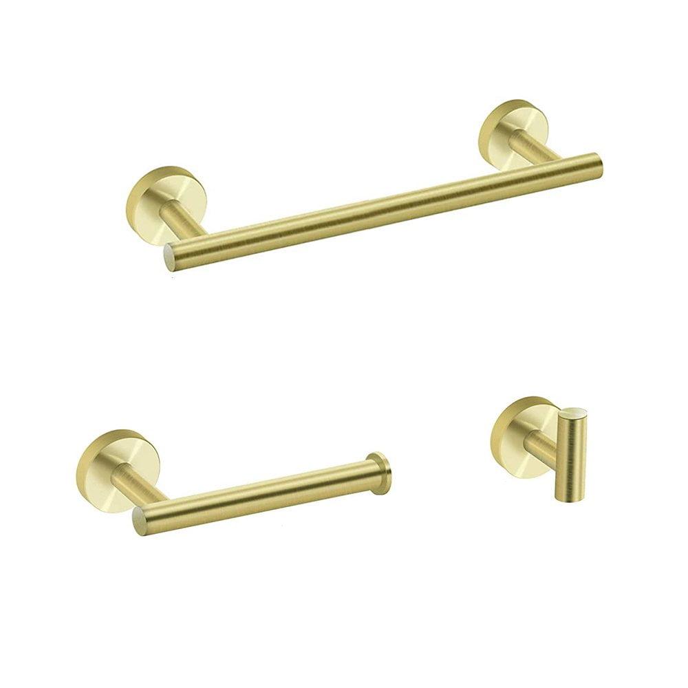 Brushed Gold Stainless Steel 3-Piece Bathroom Hardware Set