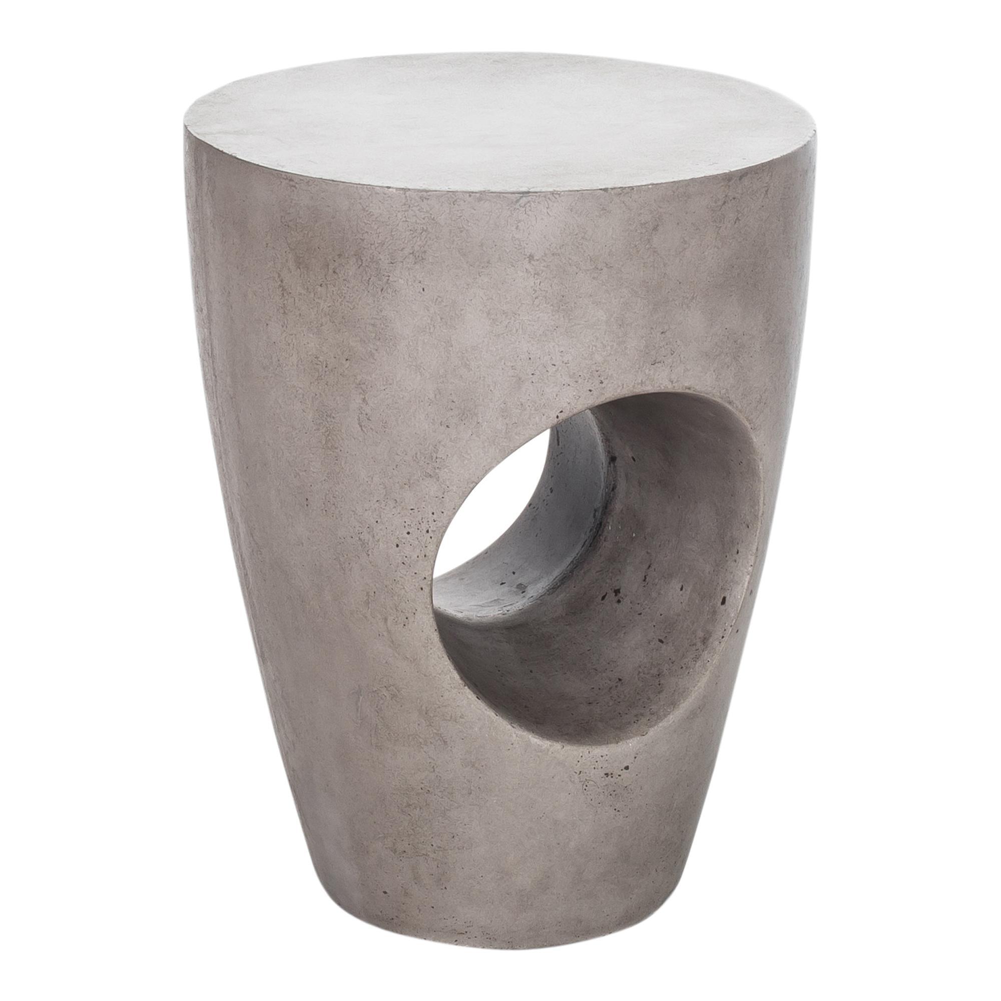 Aylard Modern Dark Grey Fiberstone Indoor/Outdoor Stool