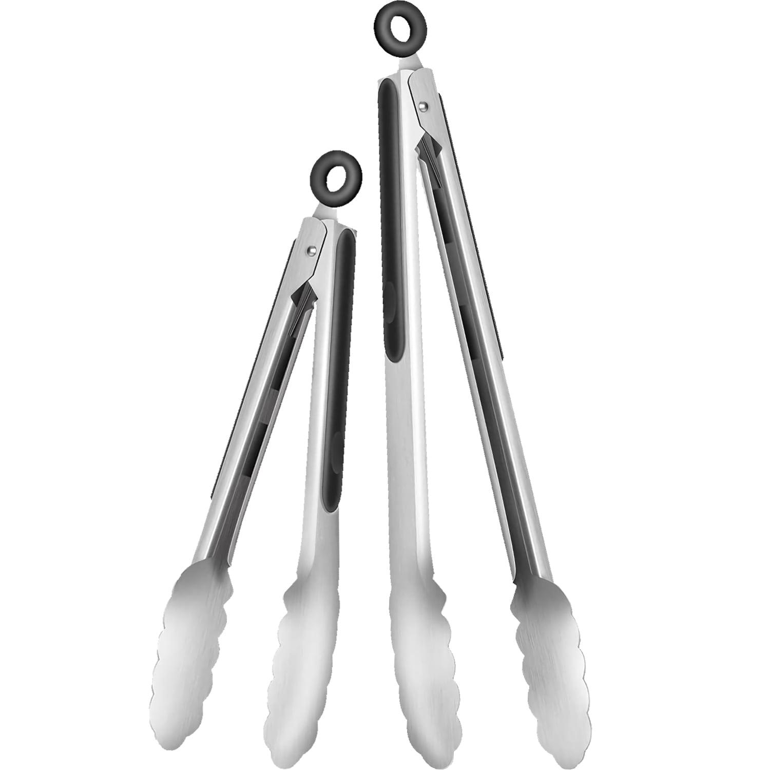 2-Pack Stainless Steel BBQ and Salad Serving Tongs