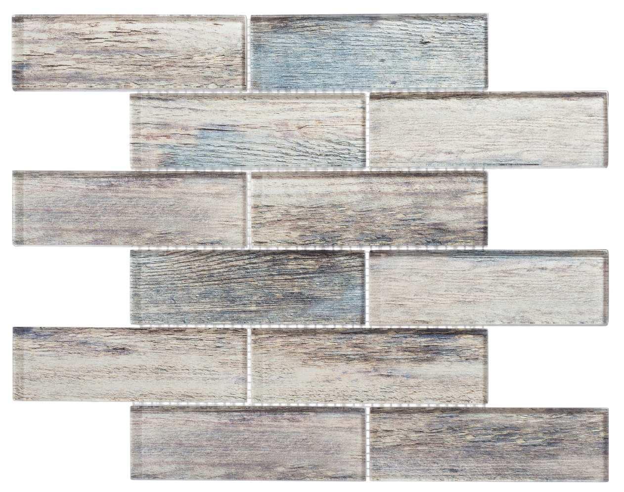 Migdal 2'' x 6'' Glass Brick Joint Mosaic Kitchen Backsplash, Bathroom, Shower, Wall and Floor Tile