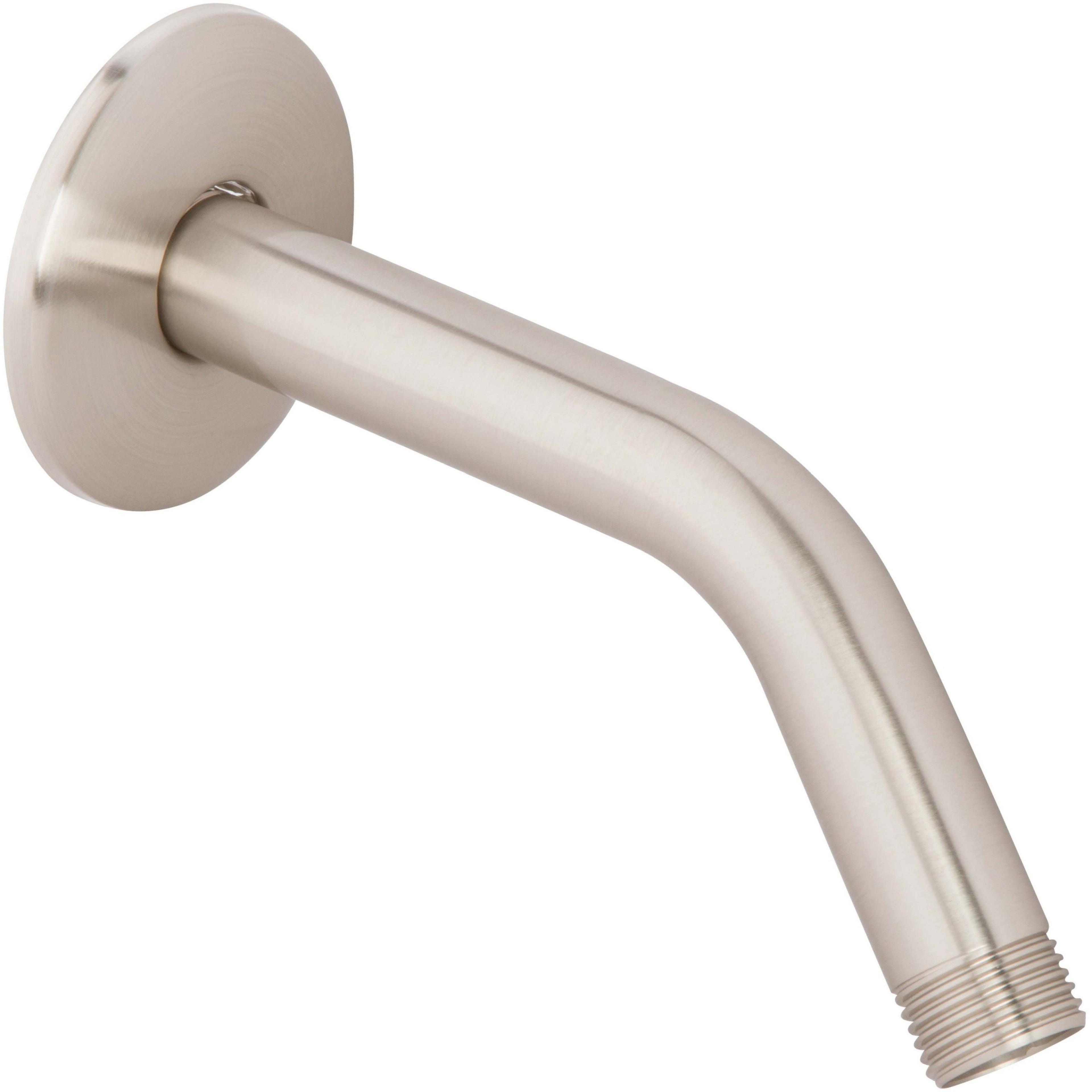 6-Inch Brushed Nickel Wall-Mounted Shower Arm and Flange