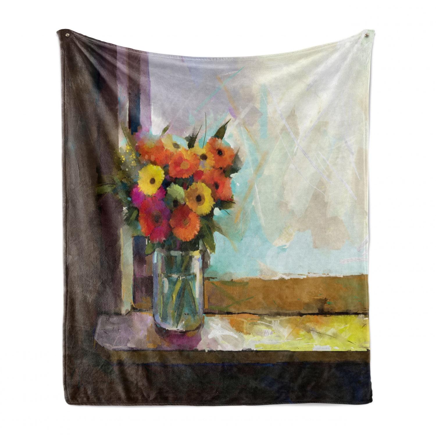 Multicolor Gerber Daisy Fleece Throw Blanket, 50" x 60"