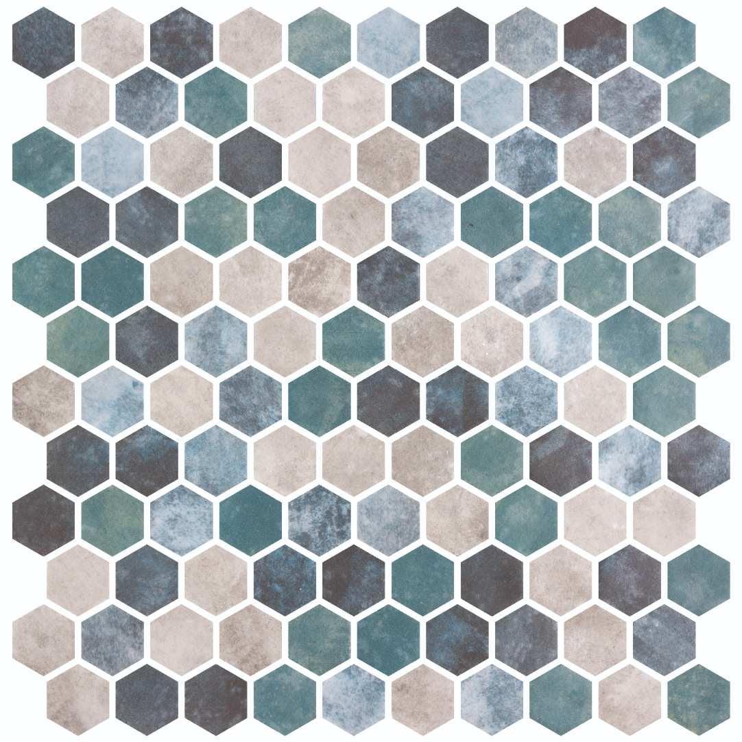 Trillions Hexagon Honeycomb Glass Mosaic Kitchen Backsplash, Bathroom, Shower, Pool, Wall and Floor Tile