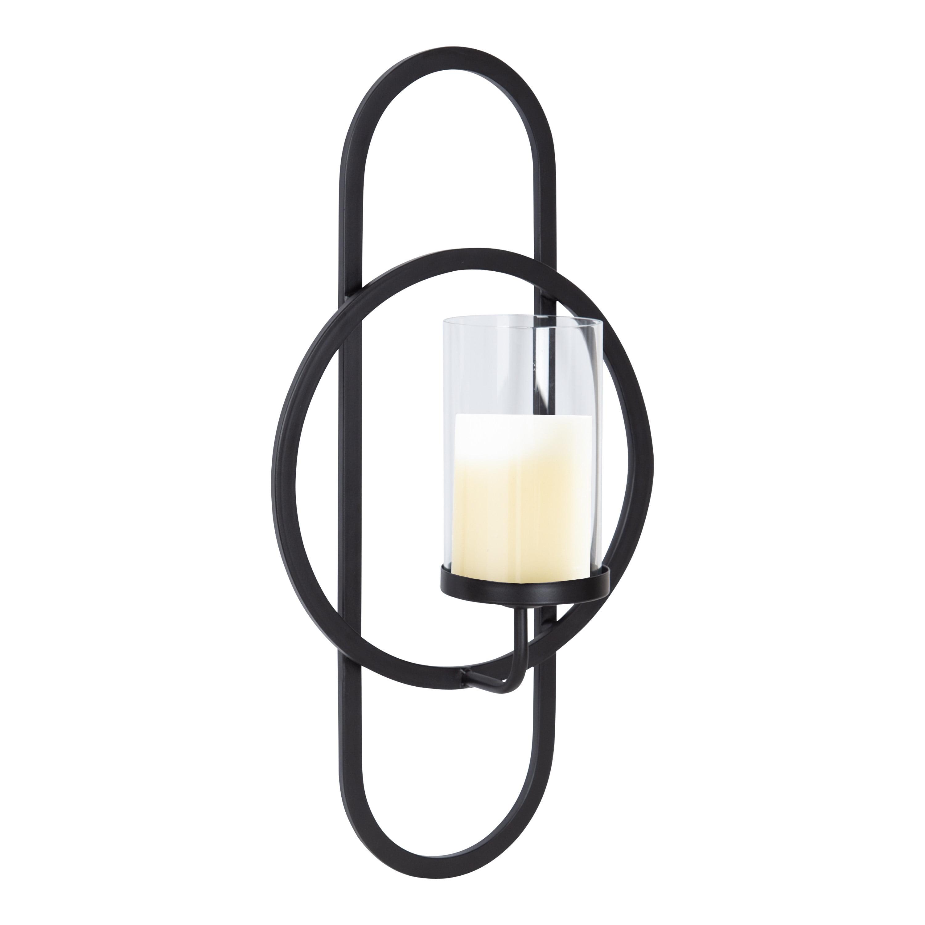 Jonas Black Metal Wall Sconce with Glass Cylinder