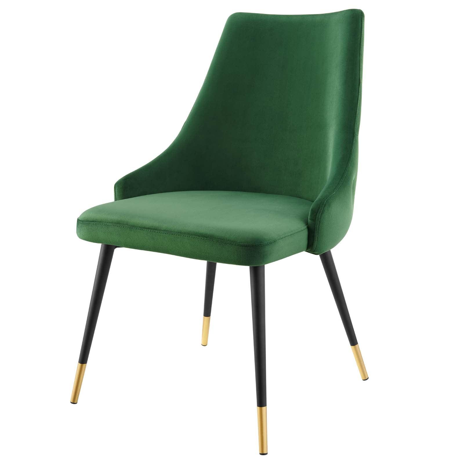 Modway Adorn Tufted Performance Velvet Accent Dining Side Chair, Emerald