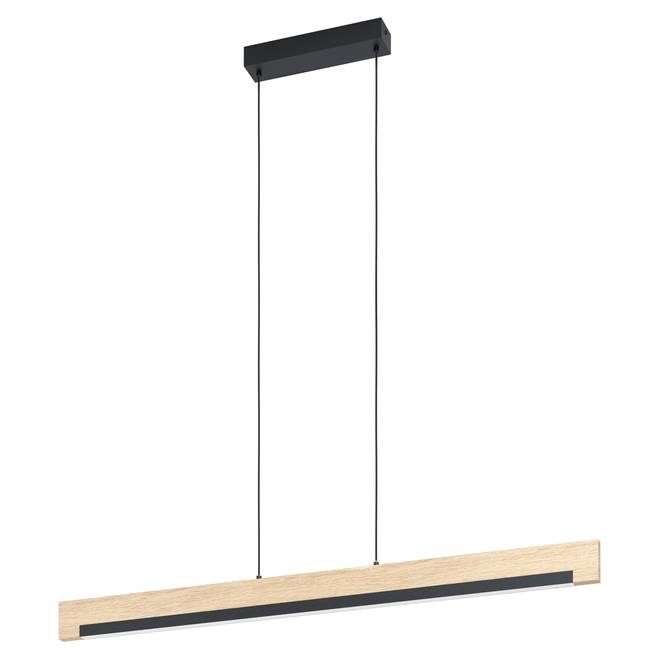 Camacho 43'' Black and Natural LED Linear Pendant Light