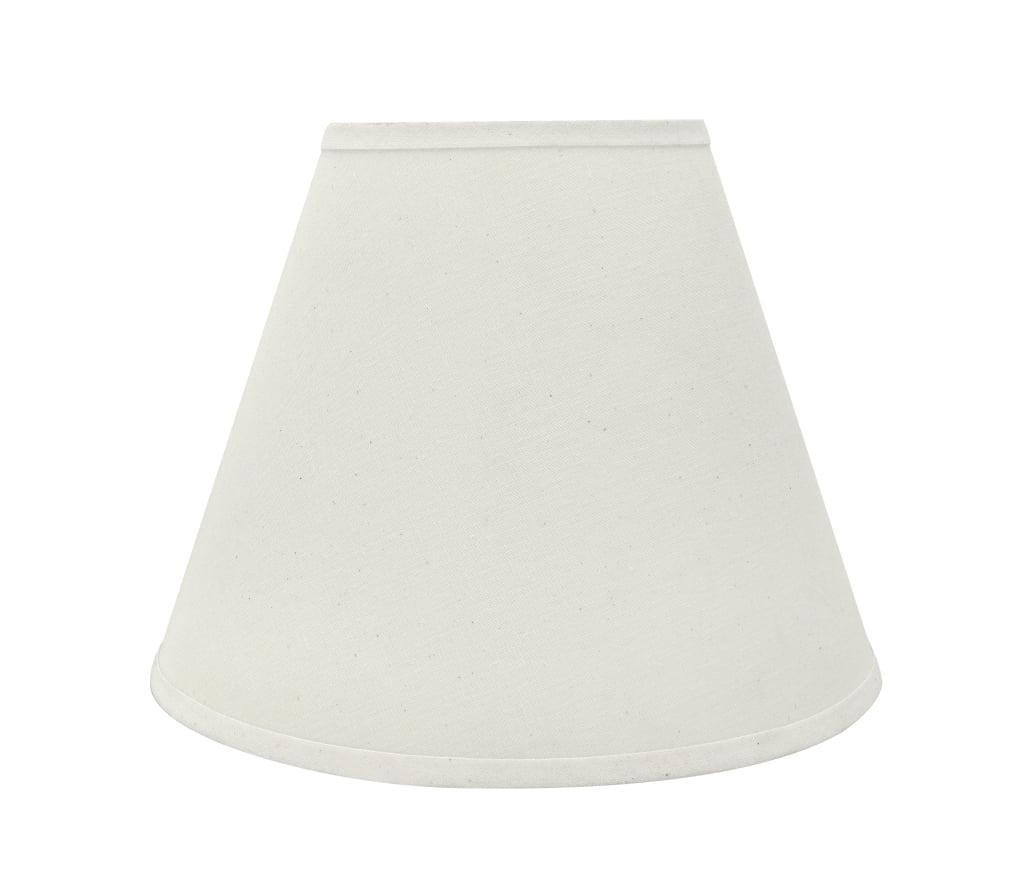 Off-White Linen Empire Lamp Shade with Spider Construction, 14" Wide