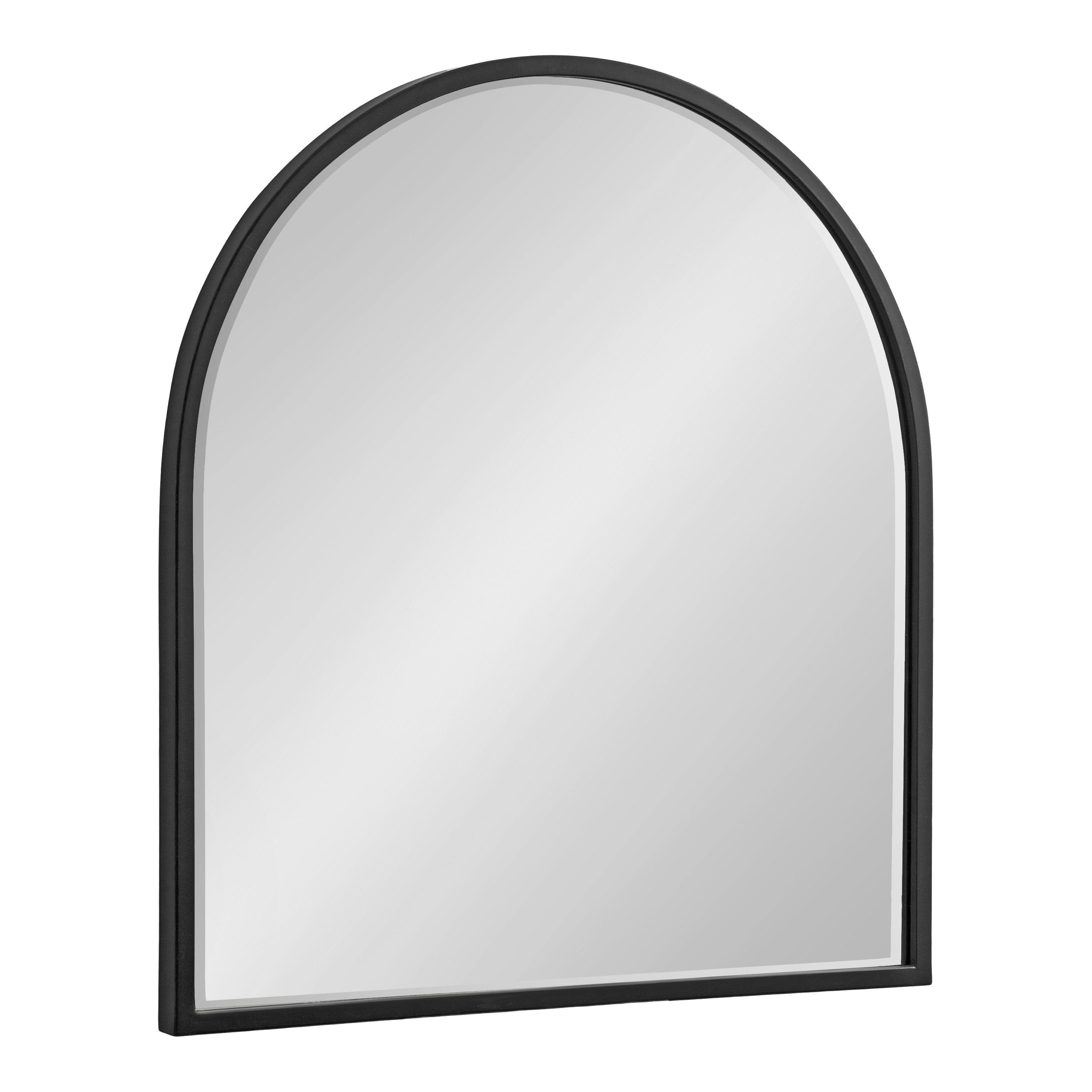 32"x36" Black Arched Metal Framed Wall Mirror