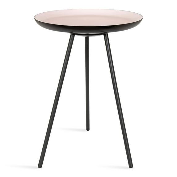 Kate and Laurel Laranya Round Metal Side Table, 15x15x22.5, Pink and Black