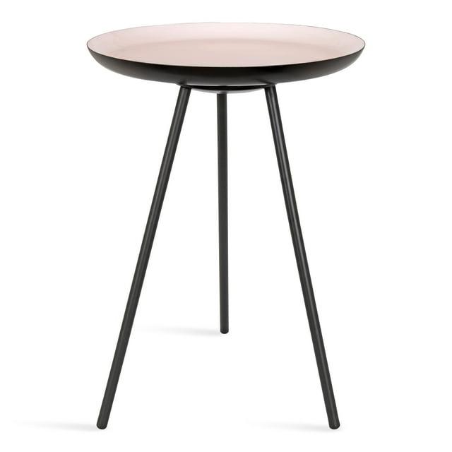 Kate and Laurel Laranya Round Metal Side Table, 15x15x22.5, Pink and Black