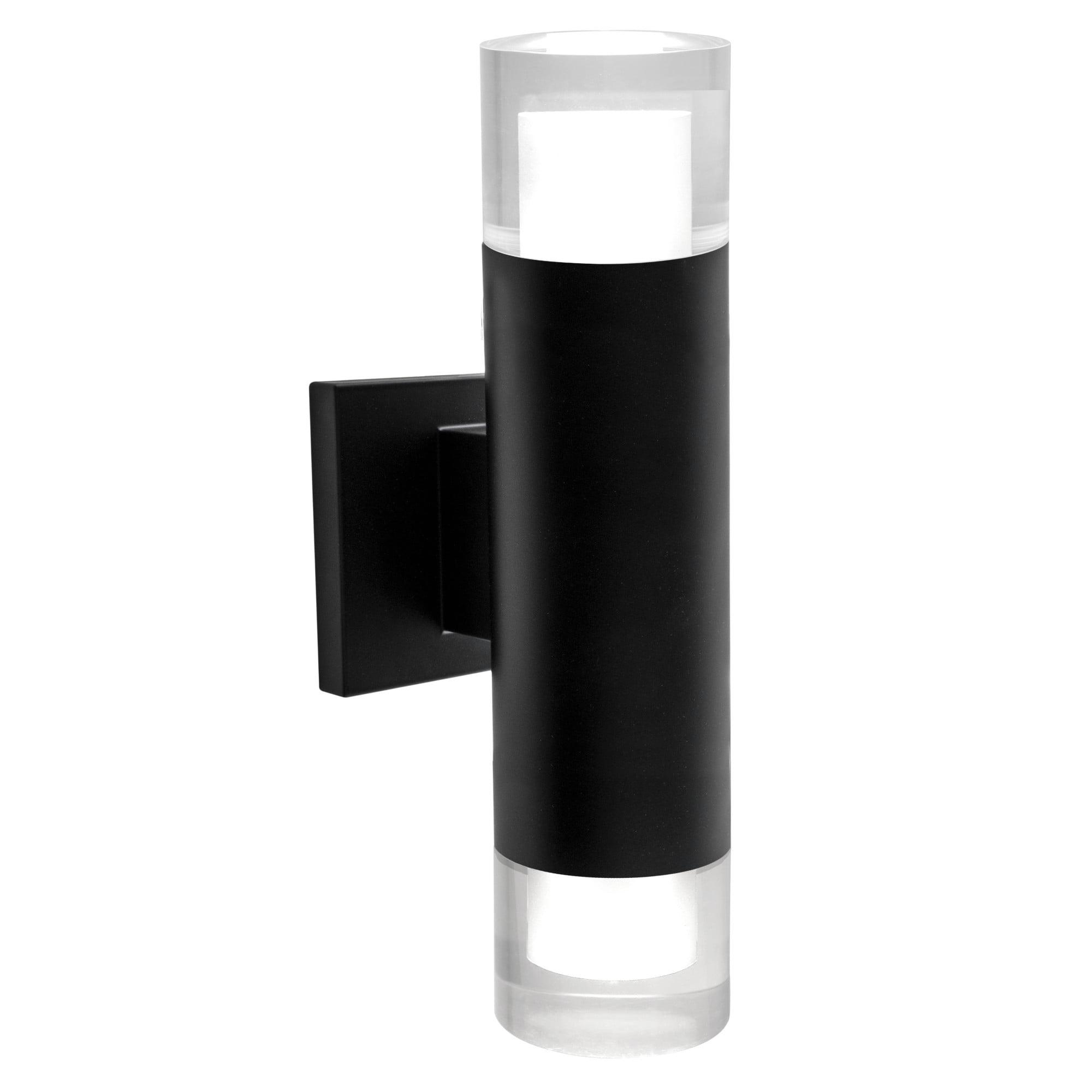 Luvia Contemporary Black Outdoor Wall Sconce with Clear Acrylic Shade