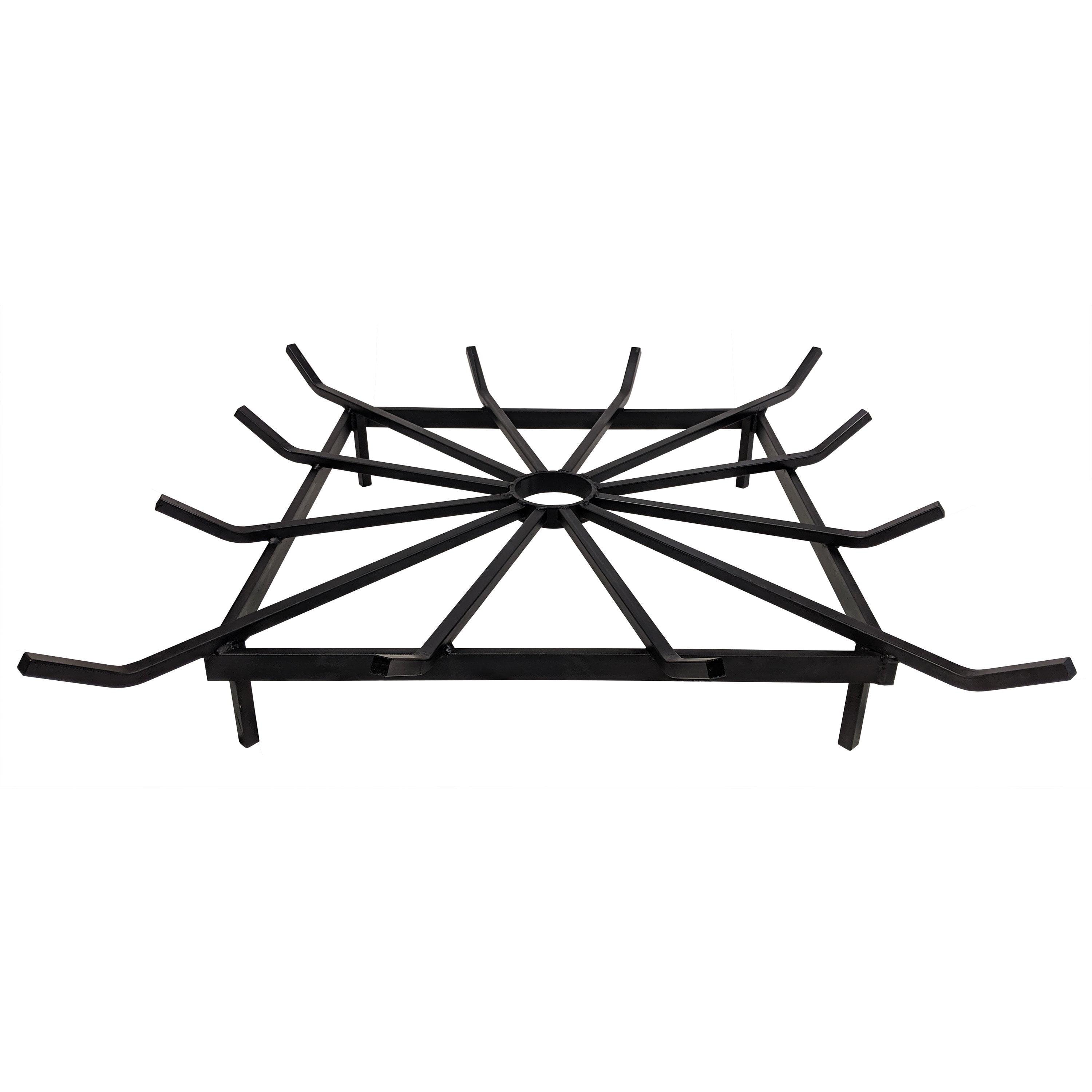 28 x 28 Inch Black Steel Square Fire Pit Grate