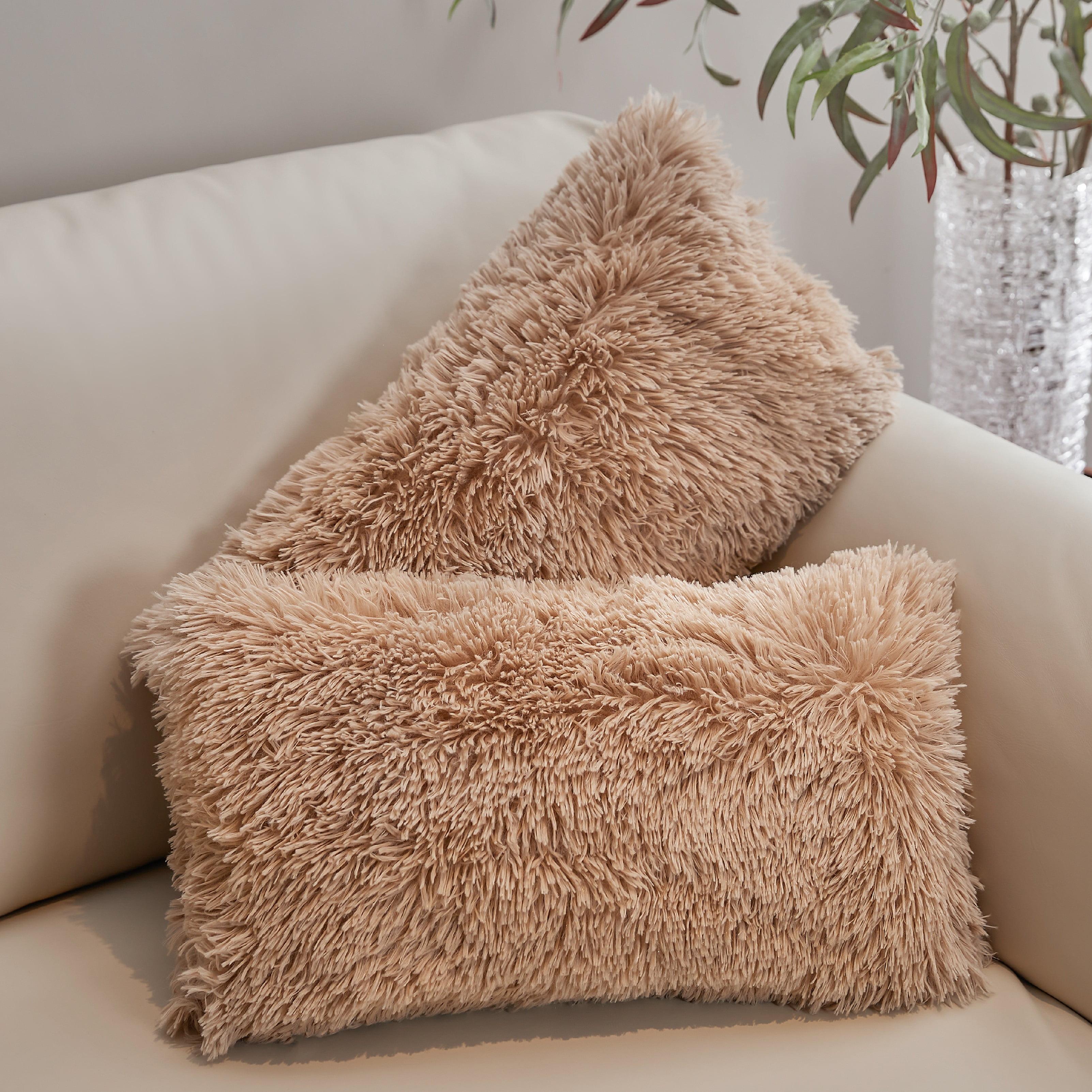 Cheer Collection Faux Fur Throw Pillow