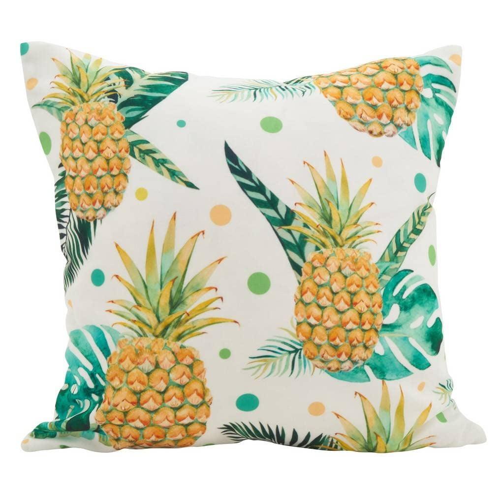 18"x18" Pineapple Dot Poly Filled Throw Pillow Yellow - Saro Lifestyle: Indoor Cushion, Zippered Cover, Machine Washable