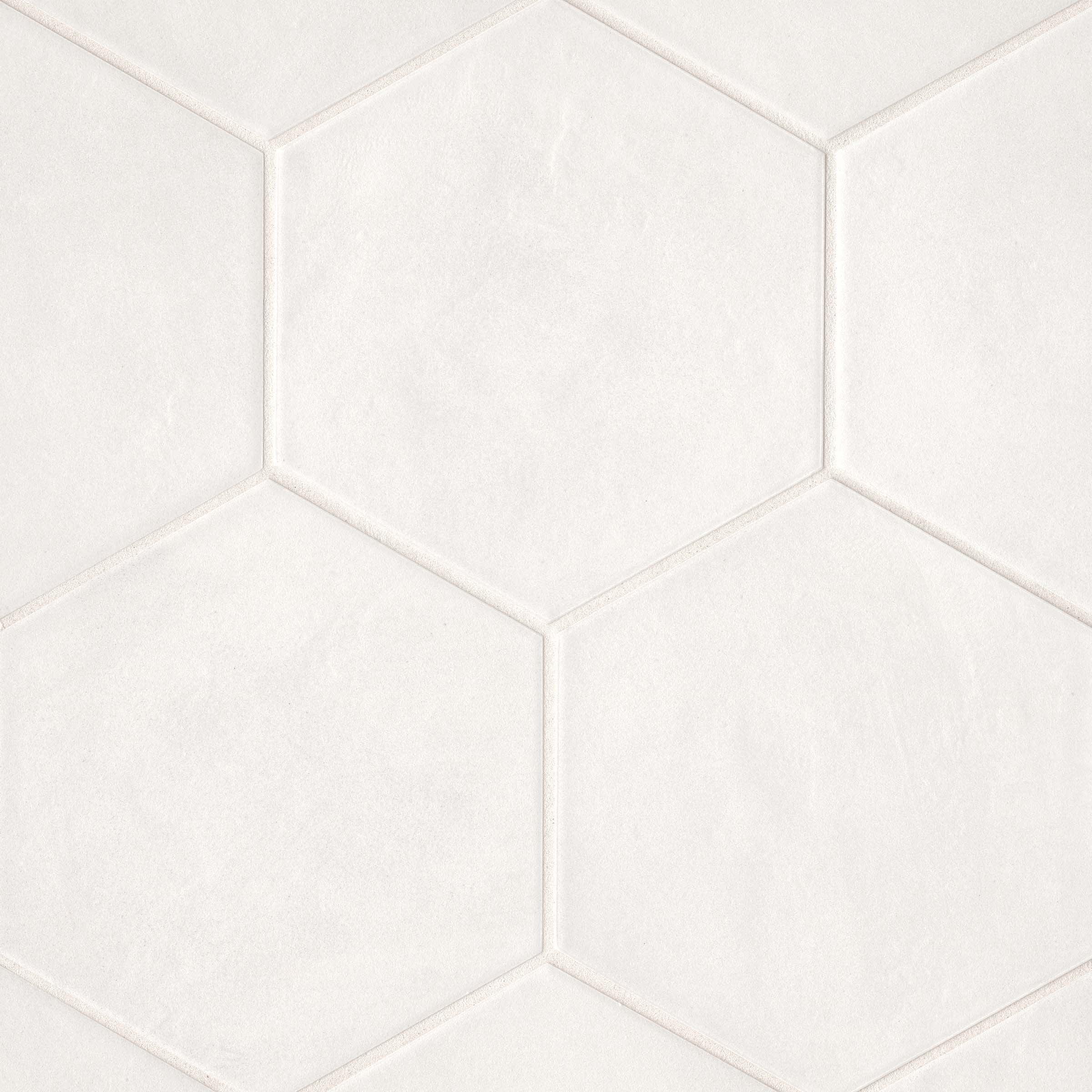 Allora Hexagon Matte White Porcelain Tile 8.5" x 10"