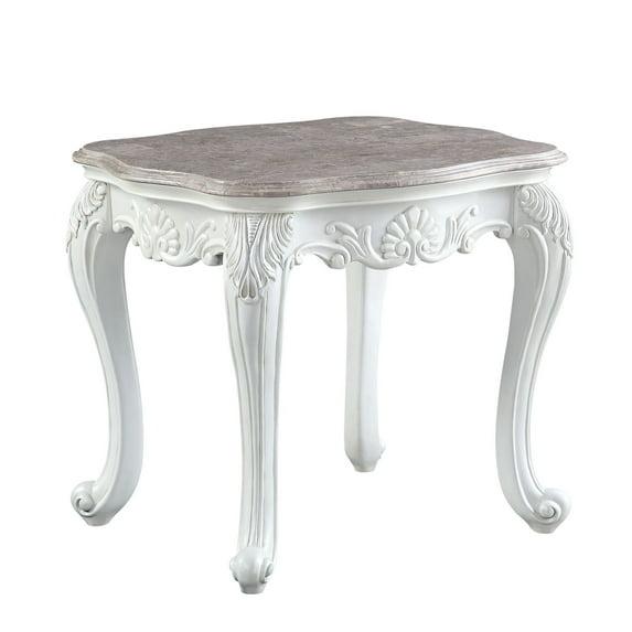 84312 - End Table, Marble Top & White Finish - Ciddrenar