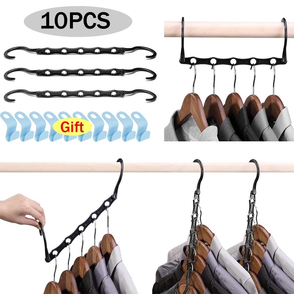 10-Pack Black Plastic Space Saving Magic Hangers