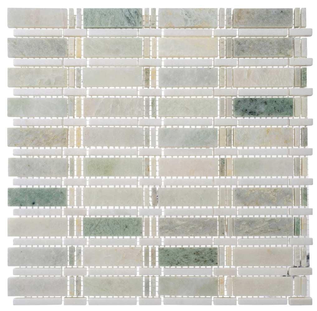 Evon 1" x 4" Natural Stone Mosaic Sheet Kitchen Backsplash, Bathroom, Shower, Pool, Wall and Floor Tile