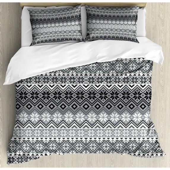 Ambesonne Rustic Geometric Shapes Duvet Cover Set
