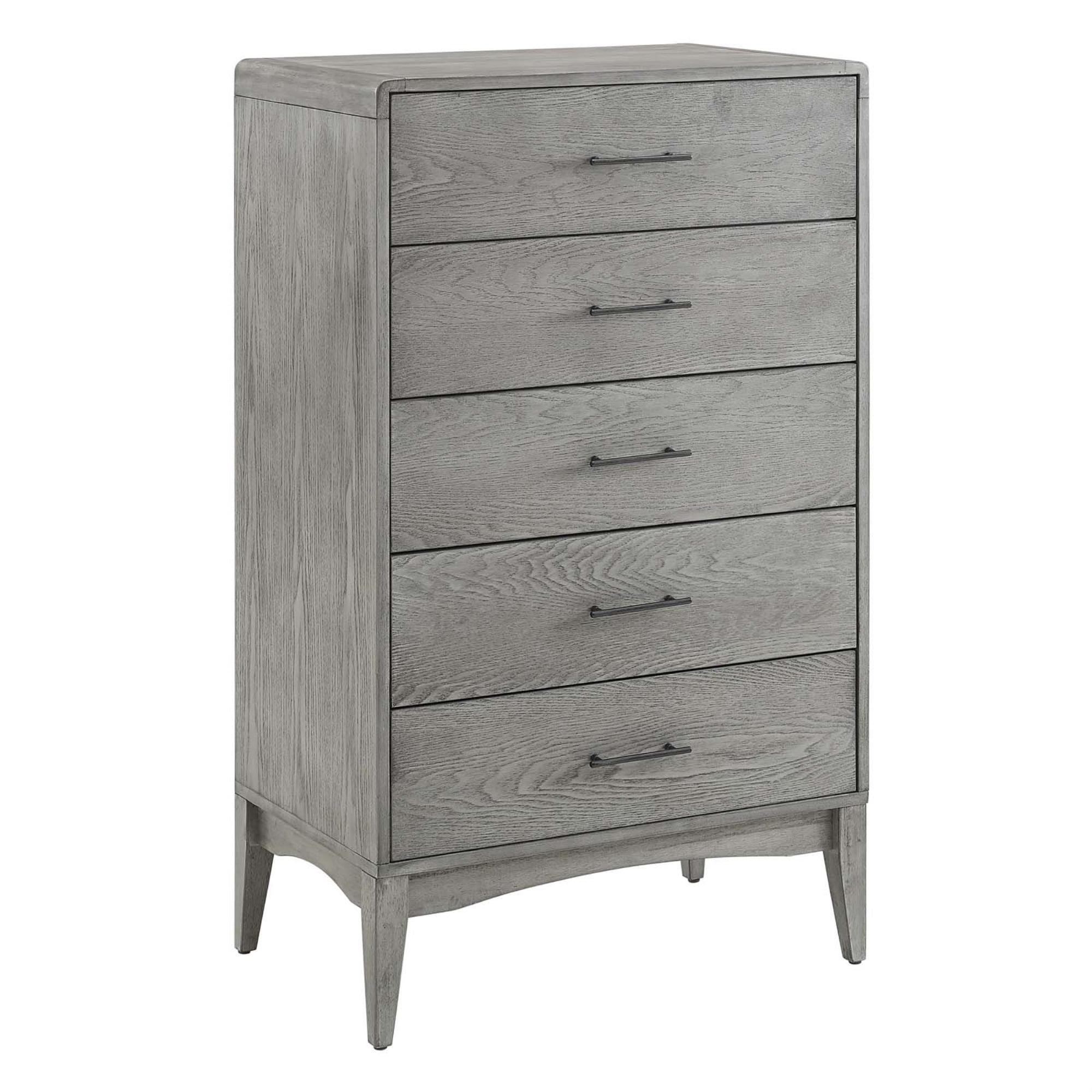 Georgia Gray Rubberwood 5-Drawer Chest