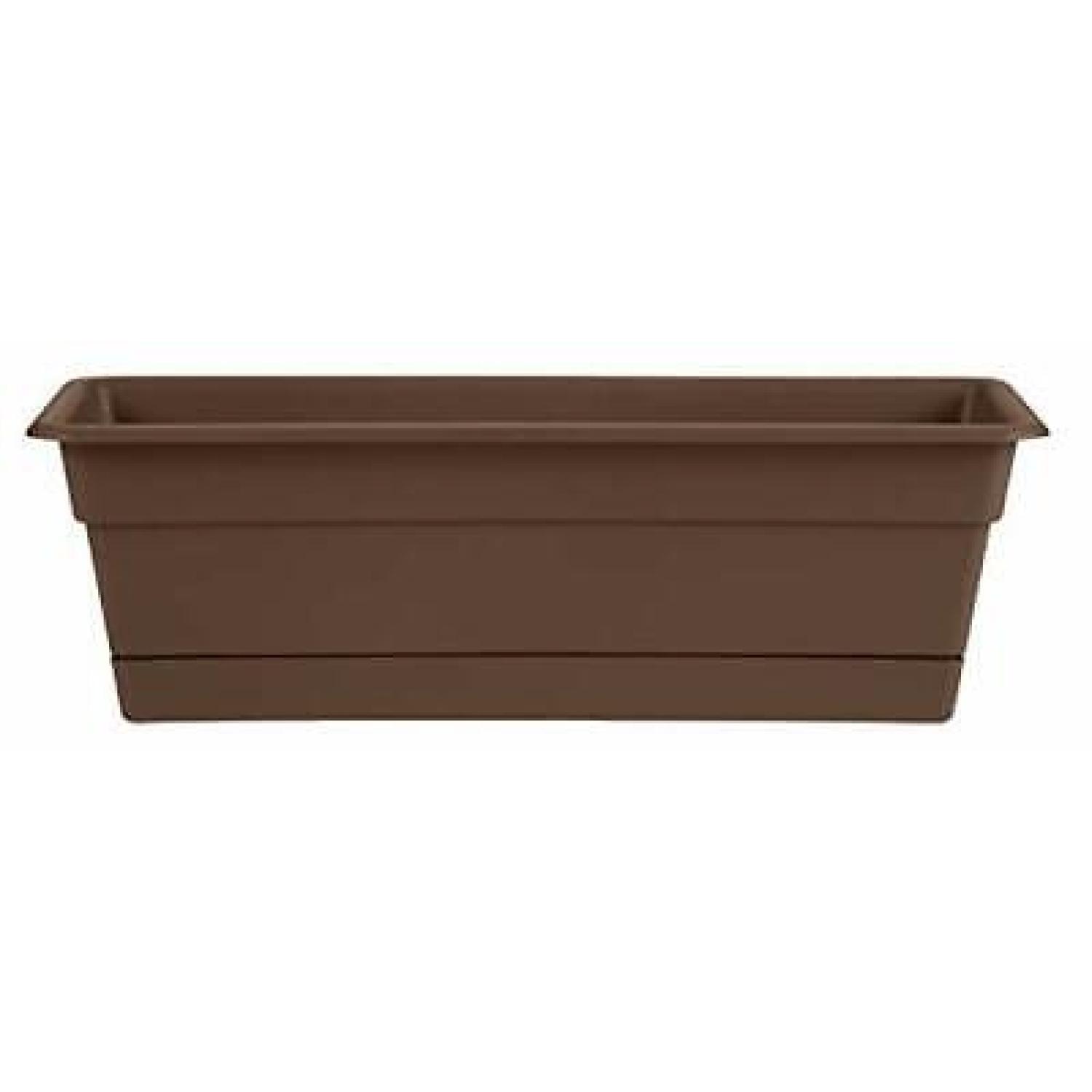 Bloem Dura Cotta 5.75 in. H X 30 in. W X 7.5 in. D Resin Window Box Chocolate