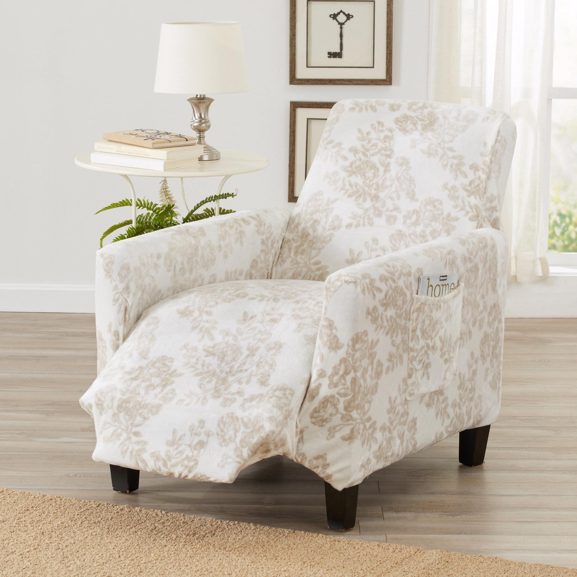 Silver Cloud Velvet Plush Stretch Recliner Slipcover