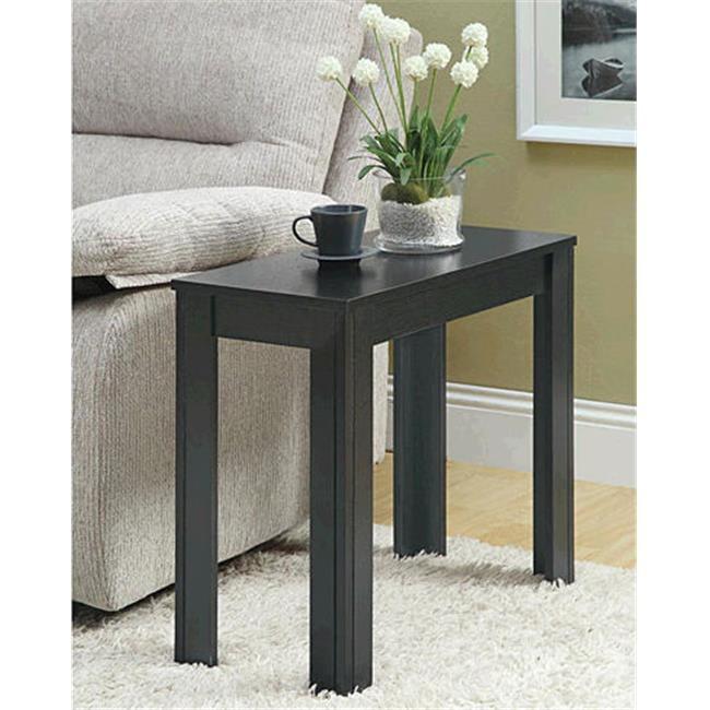 Modern Black Oak Rectangular Side Table with Tapered Legs