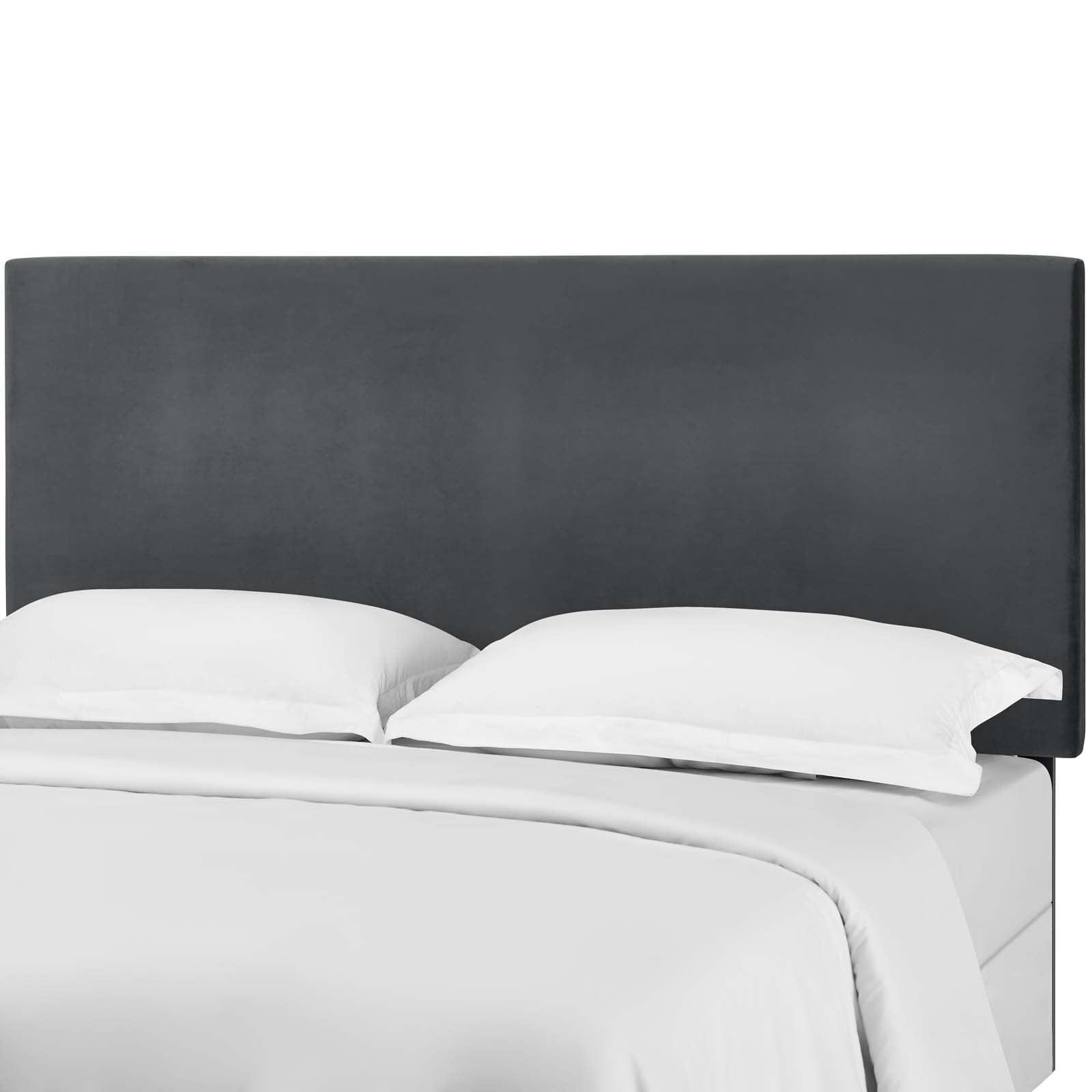 Elegant Gray Performance Velvet California King Headboard