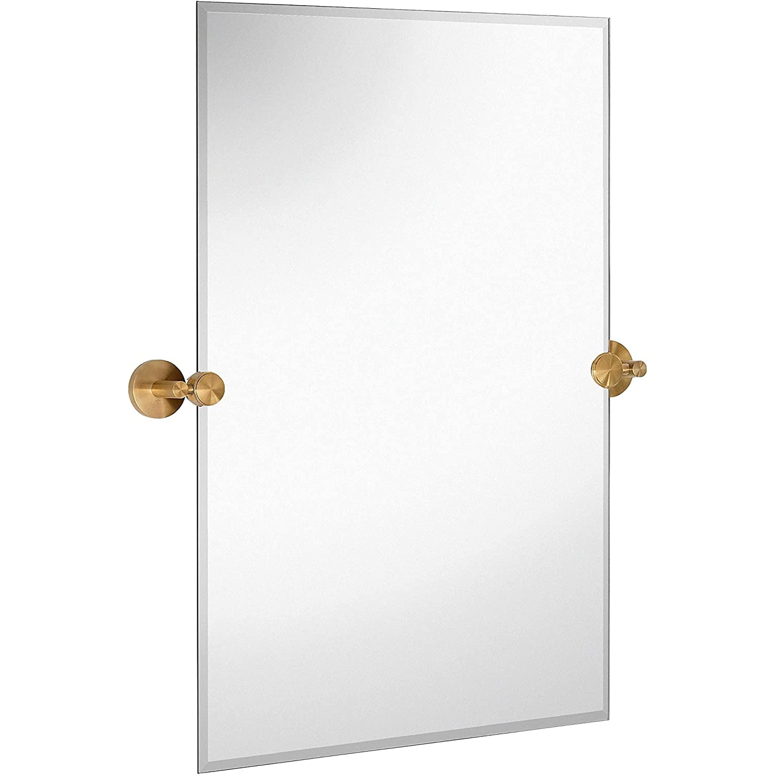 Hamilton Hills 20" x 30" Rectangle Round Gold Pivot Mirror