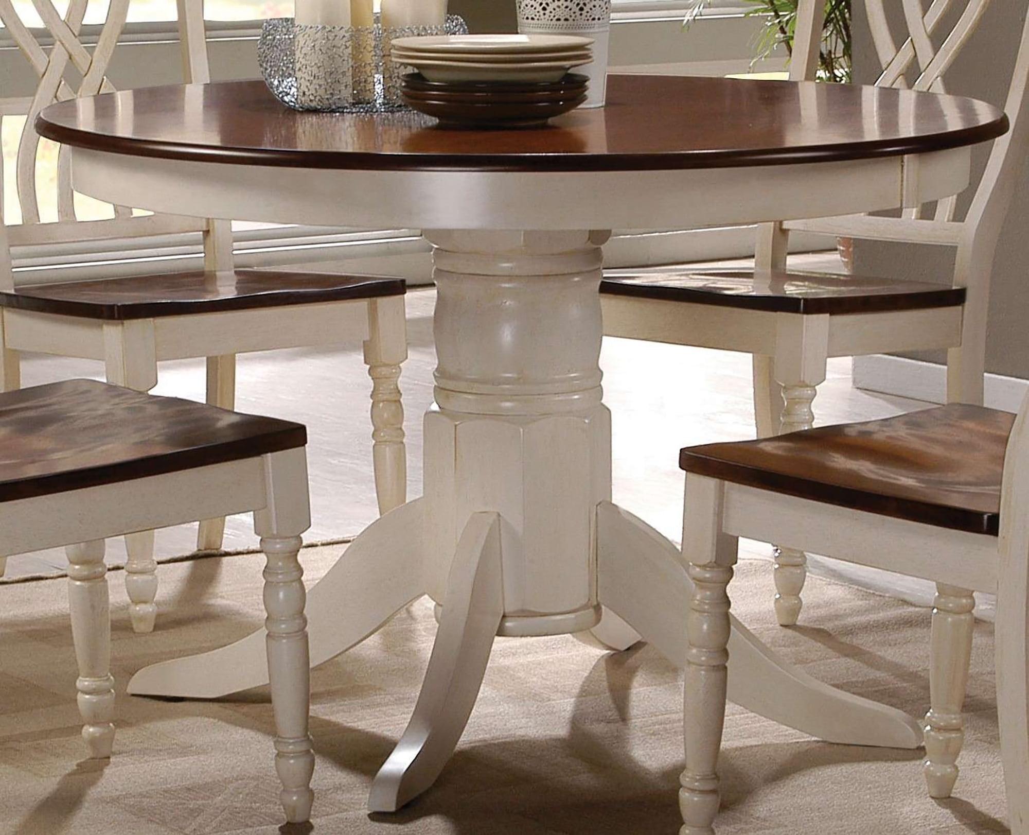 ACME Dylan Wooden Round Dining Table in Buttermilk & Oak