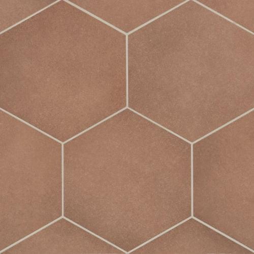 Umi Terracotta Matte Hexagon Porcelain Tile 10x10