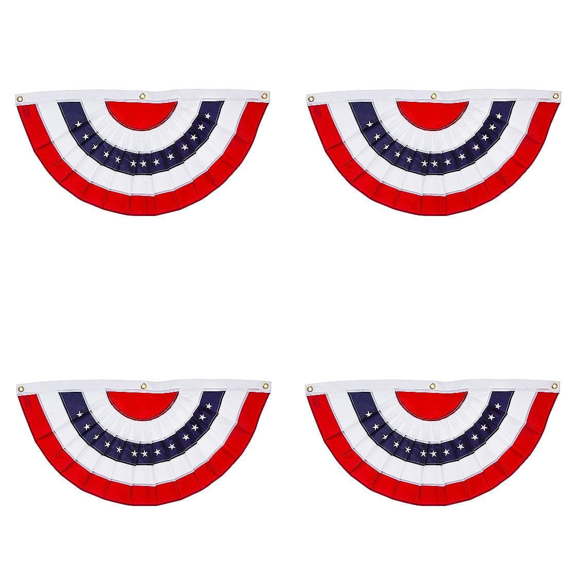 Double Sided 12'' H x 18'' W Polyester Independence Day Bunting