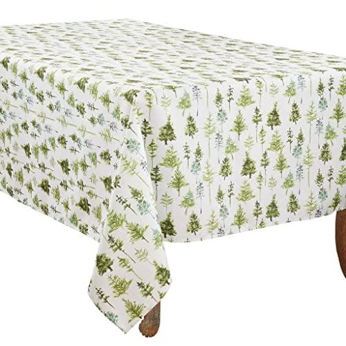 Saro Lifestyle Winter Tablecloth With Forest Trees Design