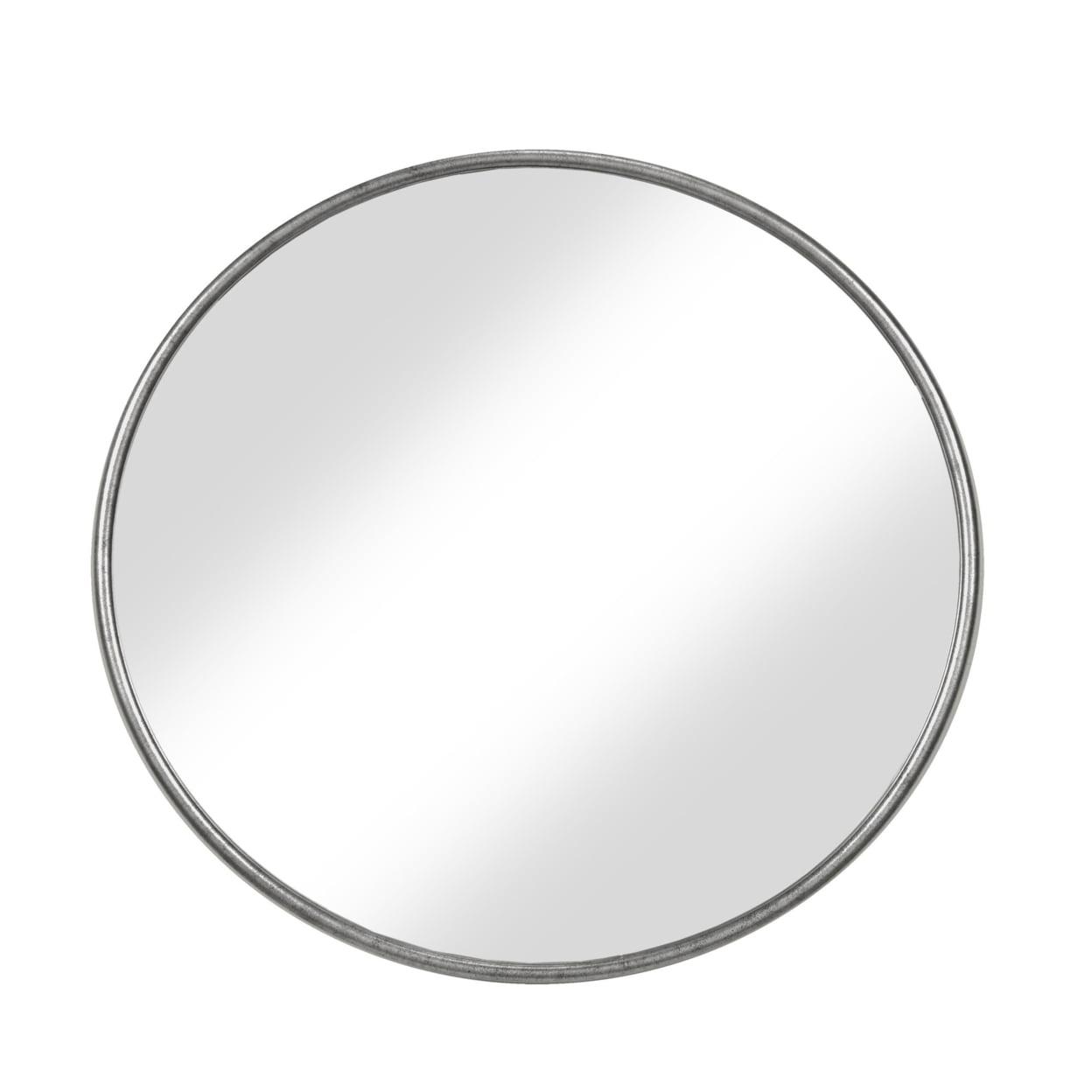 Contemporary Round Silver Wall Mirror for Kids' Spaces