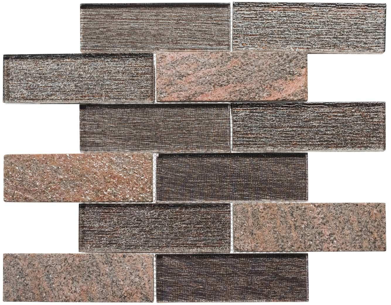 Bovard 2''x 6" Glass Mosaic Kitchen Backsplash, Bathroom, Shower, Wall and Floor Tile