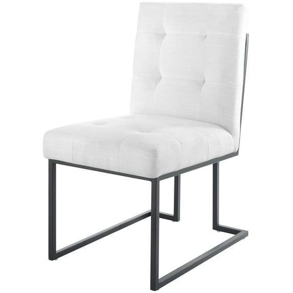 Modway Privy Black Stainless Steel Upholstered Fabric Dining Chair by Modway