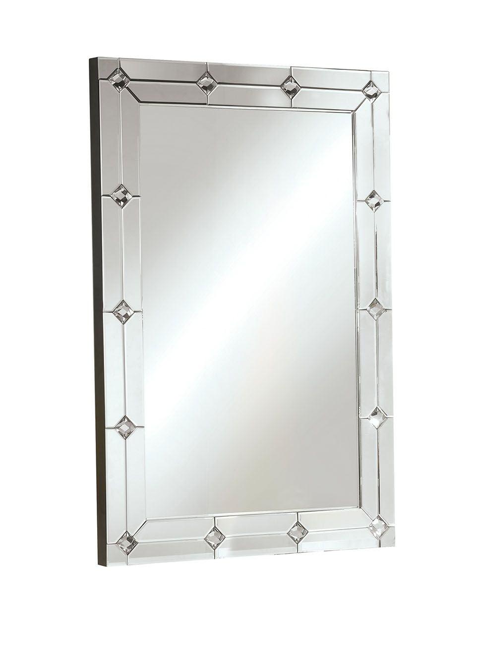 Hessa Diamond Rhinestone 32"x48" Beveled Wall Mirror