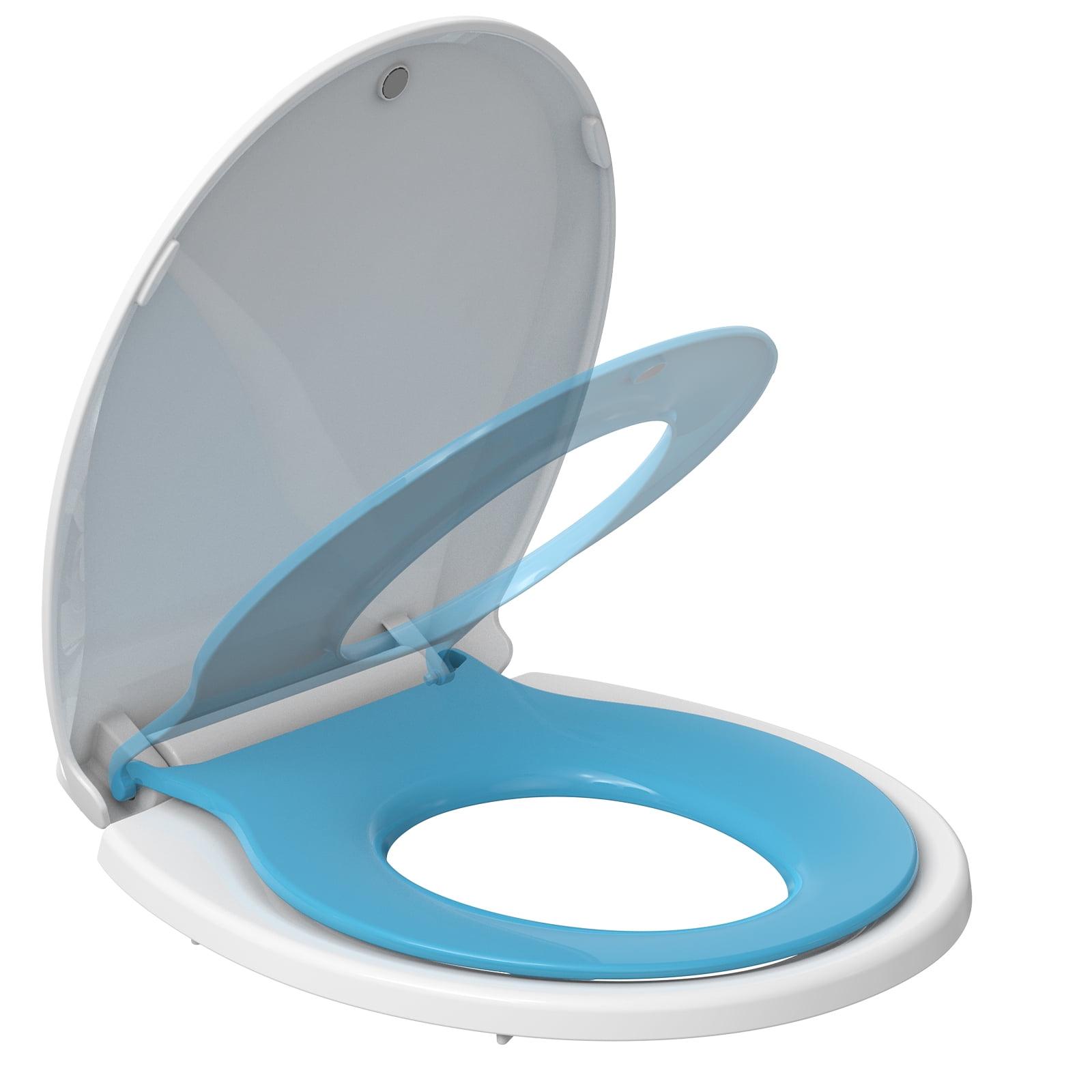 Yesurprise Toilet Seat Round Fits Both Adult and Child Blue 17''