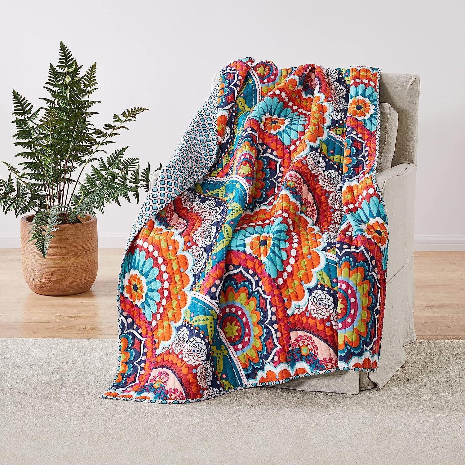 Serendipity 50" x 60" Quilted Throw - Multicolor - Levtex Home