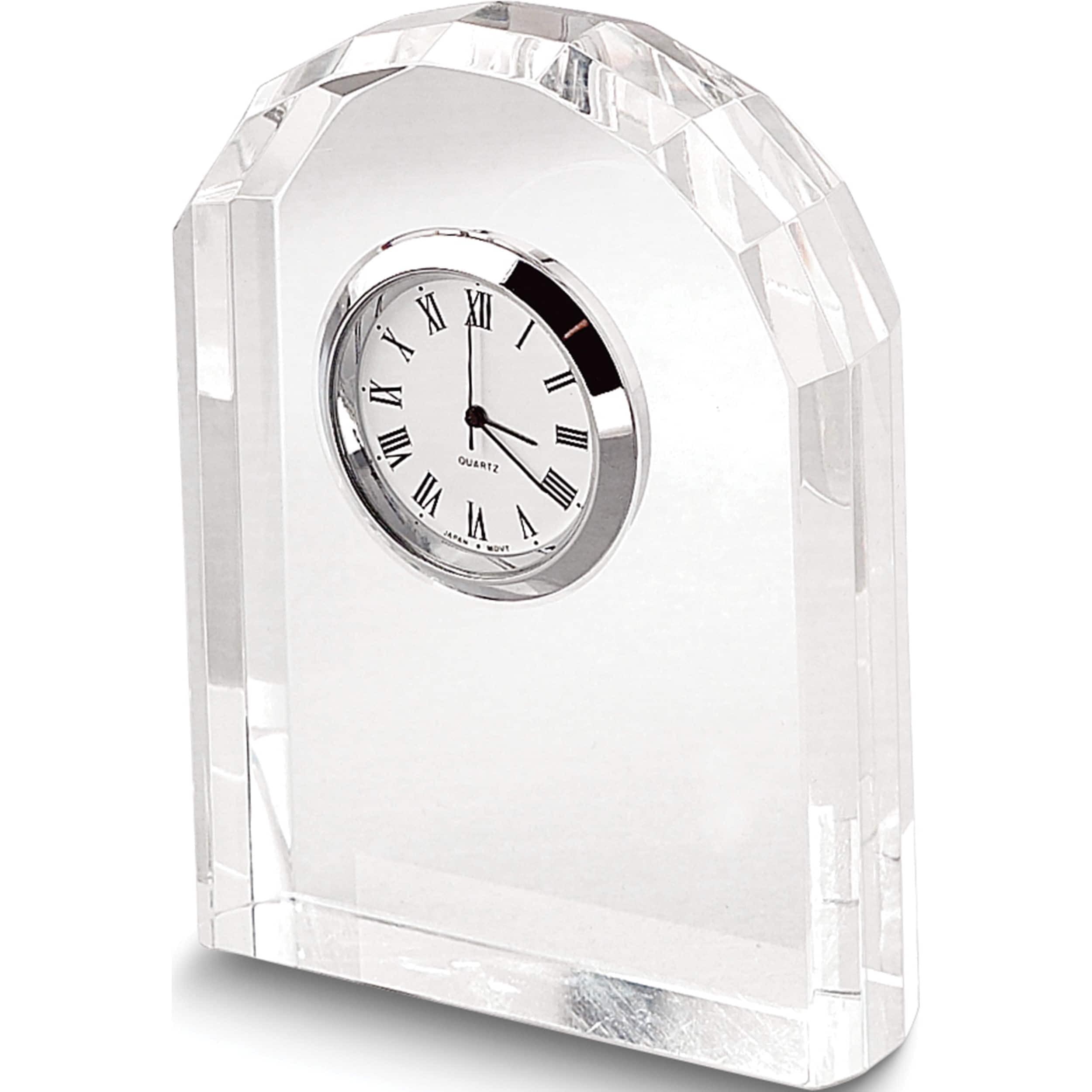 Clear Quartz Optic Crystal Arch Desk Clock